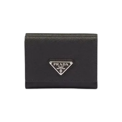 PRADA Small Saffiano Leather Wallet "Black"
