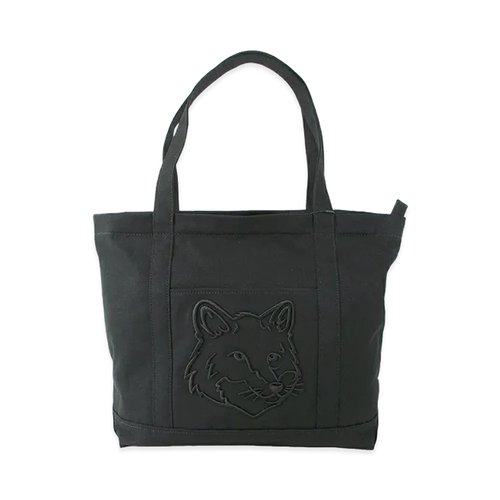 Maison Kitsune Women's Fox Head Large Tote "Black"