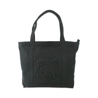 Maison Kitsune Women's Fox Head Large Tote "Black"