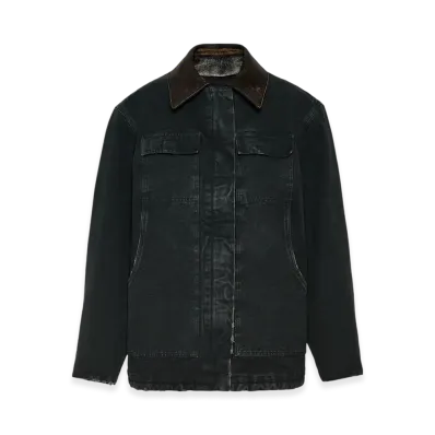 PRADA Women's Canvas Trucker Jacket "Grey"