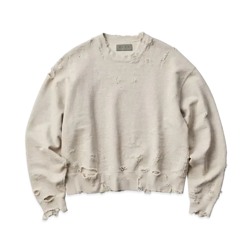 KURO More Damage Crew Neck Sweat "Oatmeal"