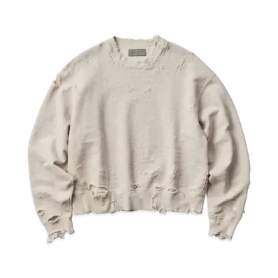 KURO More Damage Crew Neck Sweat "Oatmeal"