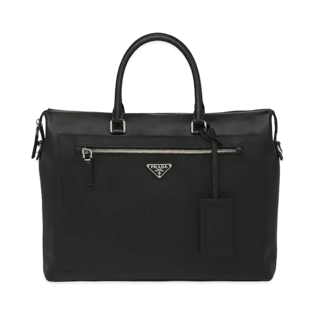 PRADA Saffiano Leather Tote Bag "Black"