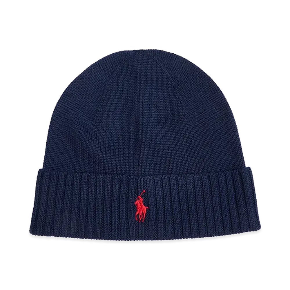 Ralph Lauren Wool Beanie Hat "Midnight Blue"