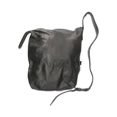 Chrome Hearts Lelo SM Leather Shoulder Bag with Flerknee Patch "Black"
