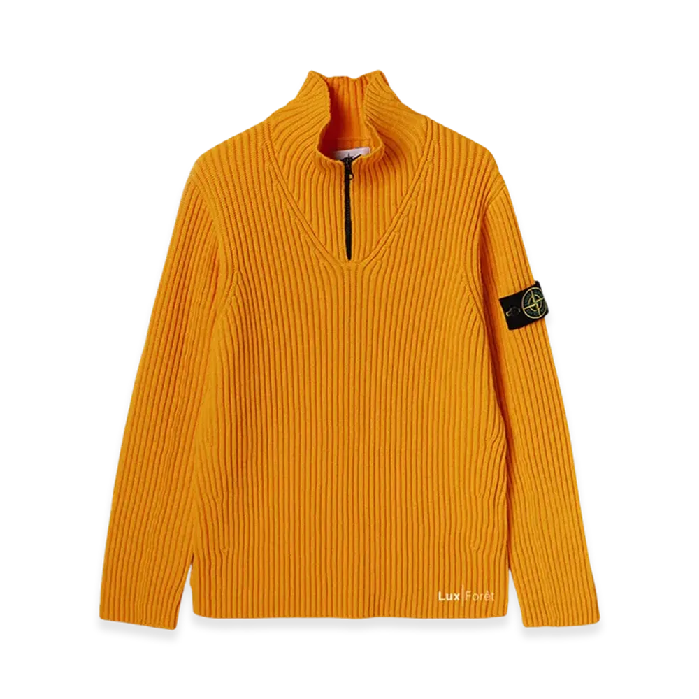 Stone Island 516C2 Wappen Patch Half Zip Knit - 22FW "Yellow"