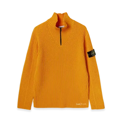 Stone Island 516C2 Wappen Patch Half Zip Knit - 22FW "Yellow"