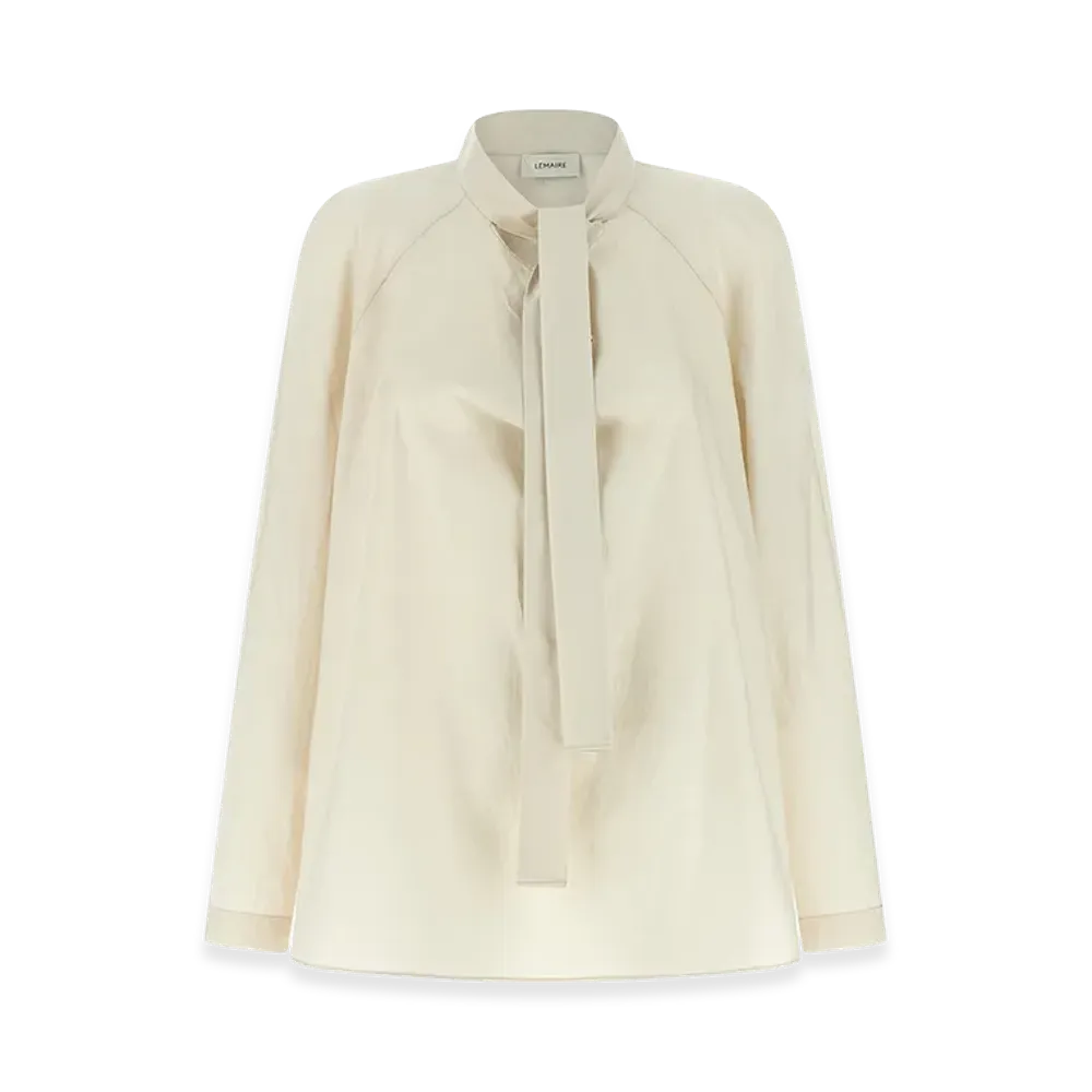 LEMAIRE Women's Ascot Collar Shirt "Beige"
