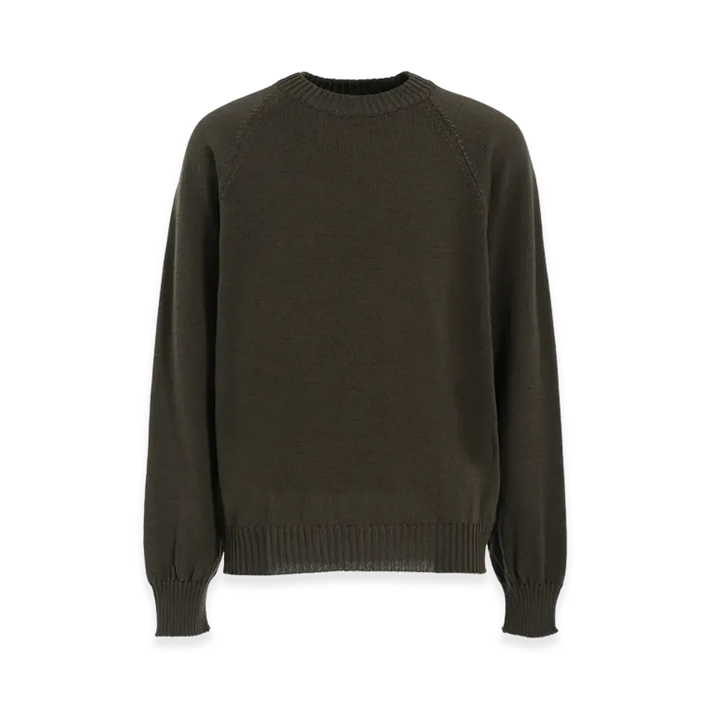 WILDSIDE YOHJI YAMAMOTO Elbow Patch Knit Pullover "Khaki"