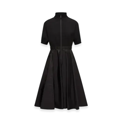 MONCLER Satin Midi Dress "Black"