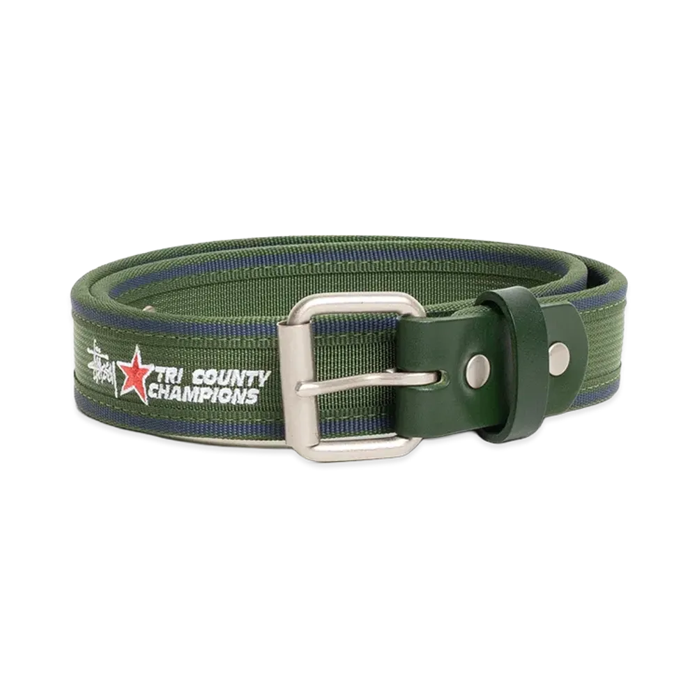 Stussy Tri County Webbing Belt "Green"
