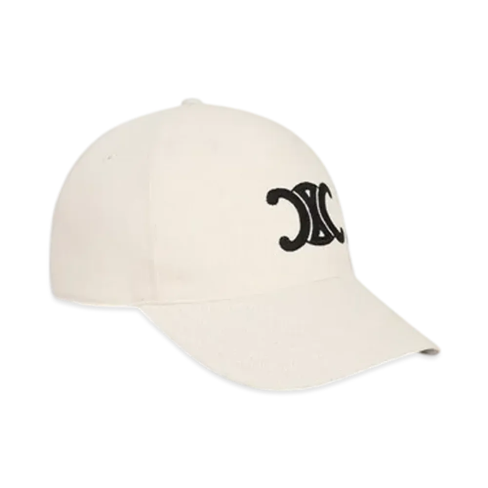 CELINE Triomphe Baseball Cap in Wool "Off White"