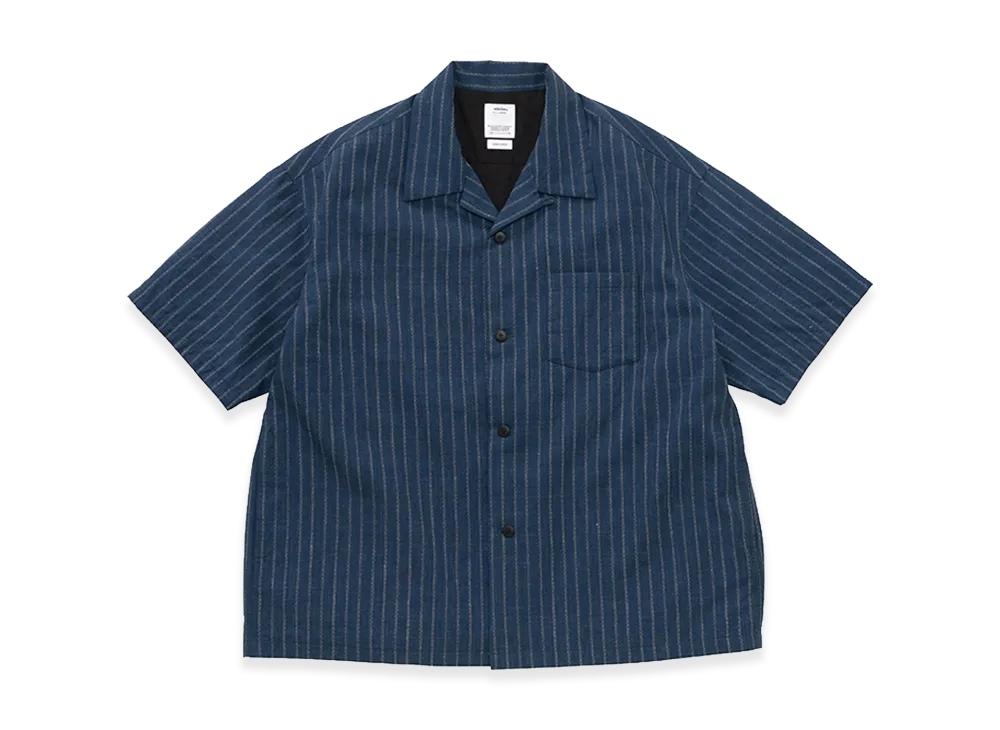 visvim Wallis Down Shirt Stripes S/S "Navy"