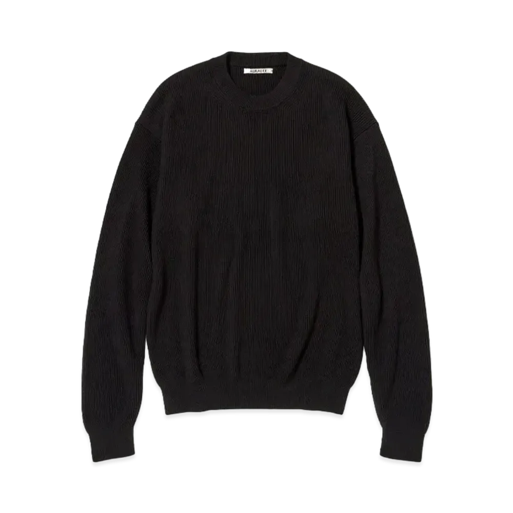 AURALEE Super Hard Twist Rib Knit P/O "Black"