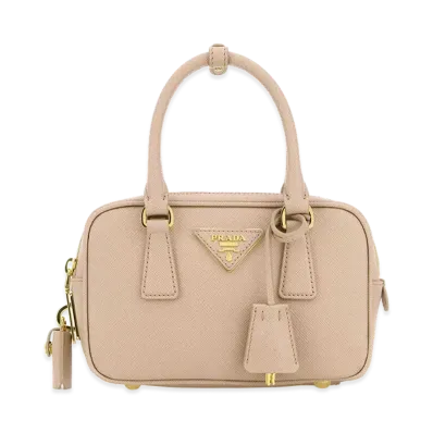 PRADA Women's Leather Handbag "Beige"