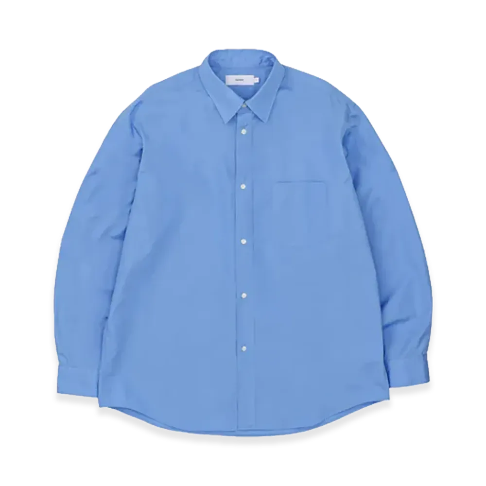 Graphpaper High Count Regular Collar Round Cut Oversized Shirt "Blue"