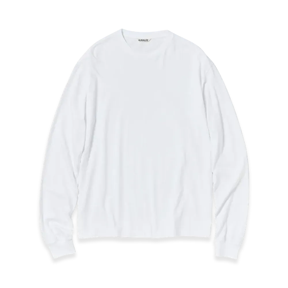 AURALEE Seamless L/S Tee "White"