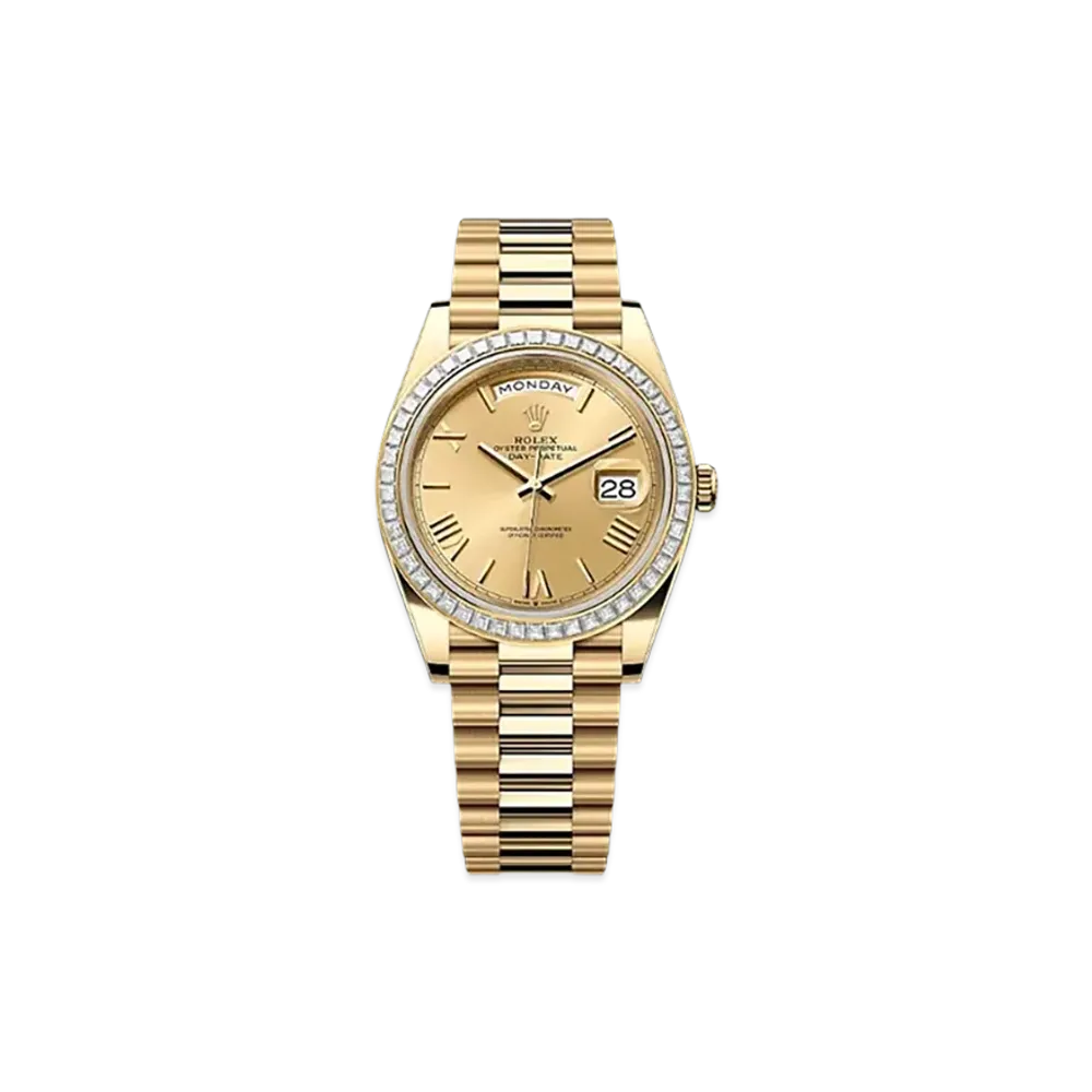 ROLEX Day-Date 40mm Yellow Gold Diamond 228398TBR "Champagne-colour"