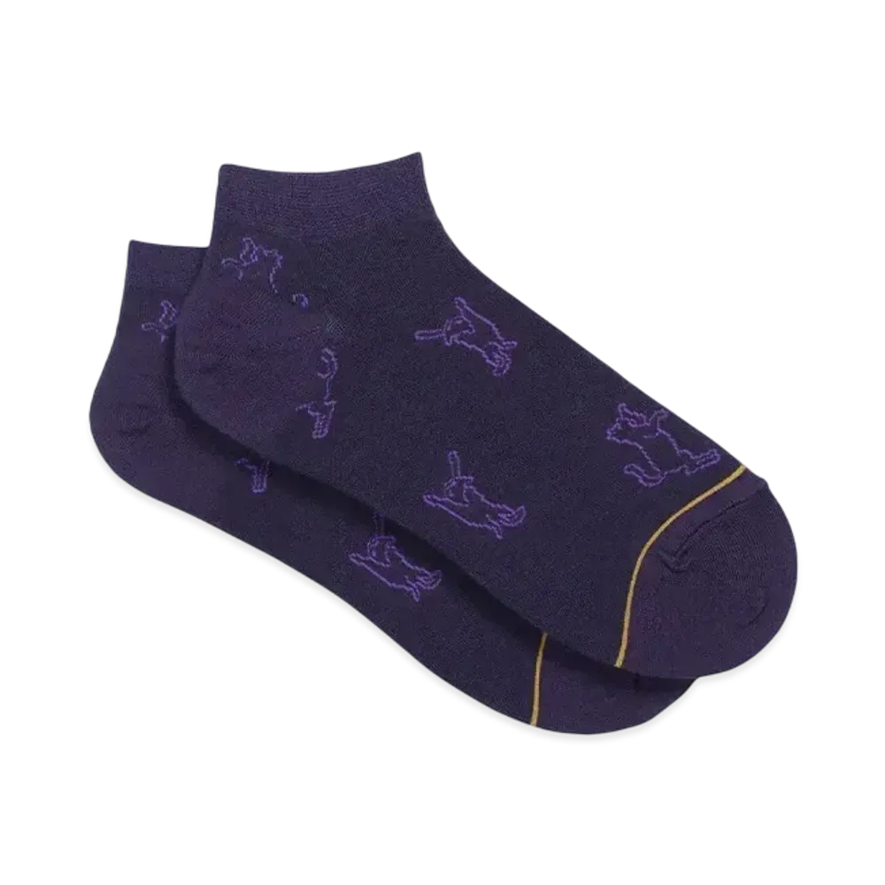 Paul Smith Moving Cat Short Socks "DarkPurple"