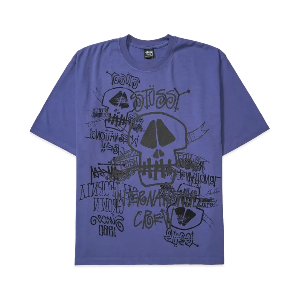 Stussy Skulls Tee Pigment Dyed "Indigo"