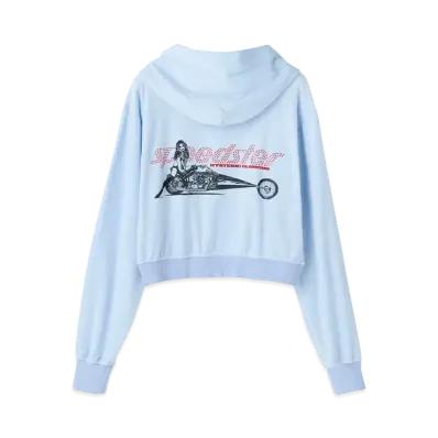HYSTERIC GLAMOUR Speedster Short Hoodie "Blue"