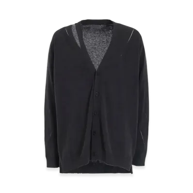Yohji Yamamoto POUR HOMME 12G2P Jersey Dioganal Pattern Shoulder Slit V CD "Charcoal"