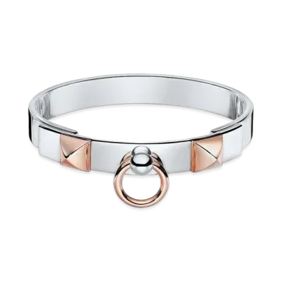 Hermes Collier De Chien Bracelet "Silver/Pink Gold"