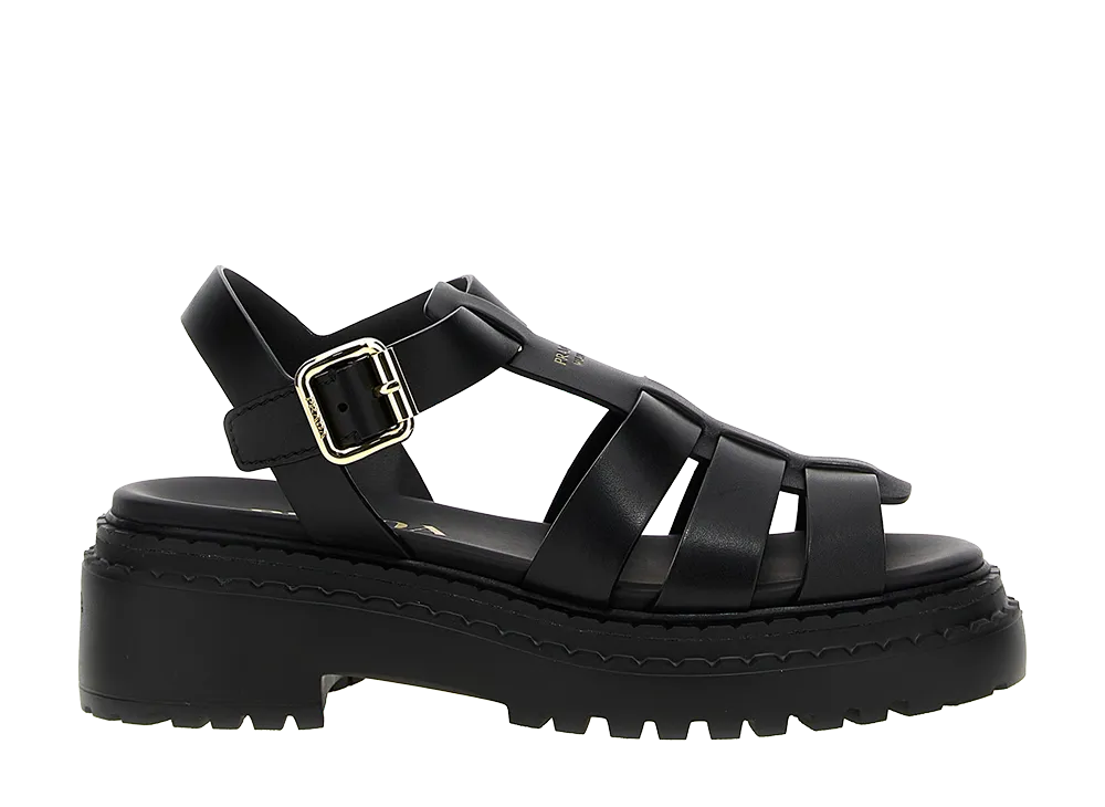 PRADA Women's Monolith Sandals "Black"