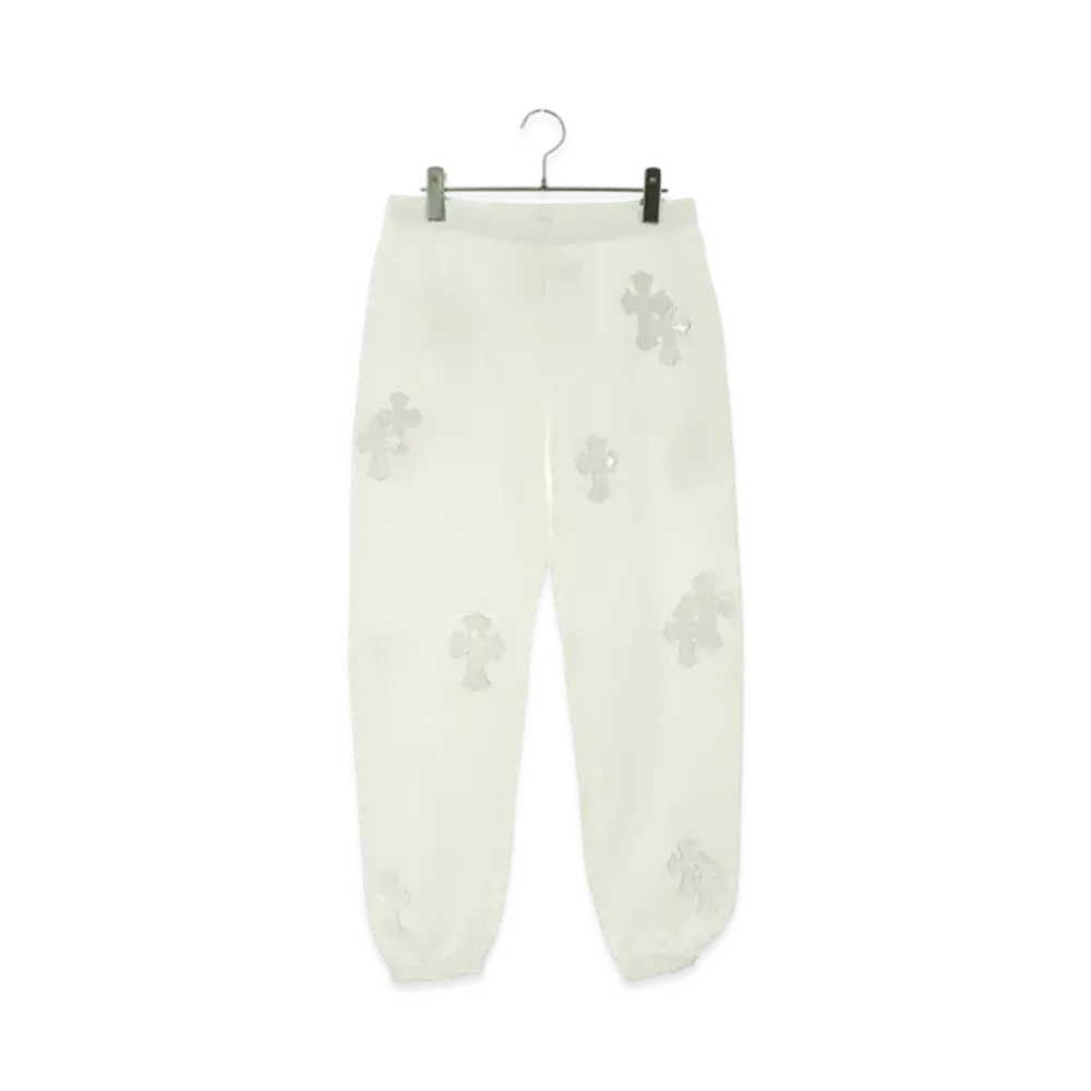 Chrome Hearts GYN W Paper Jam Cem Cross Patch Sweat Long Pants "White"