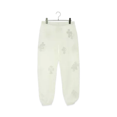 Chrome Hearts GYN W Paper Jam Cem Cross Patch Sweat Long Pants "White"