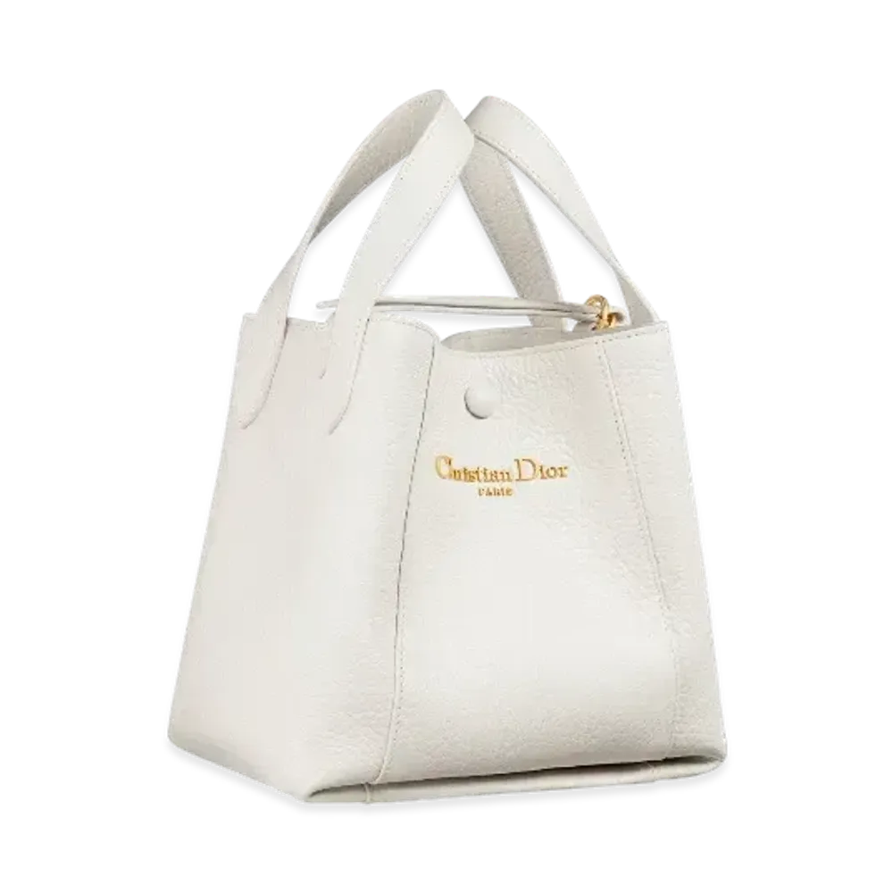 Dior Small Signature Bucket Bag Grained Calfskin "Latte"
