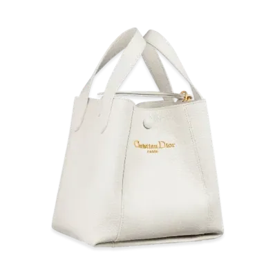 Dior Small Signature Bucket Bag Grained Calfskin "Latte"