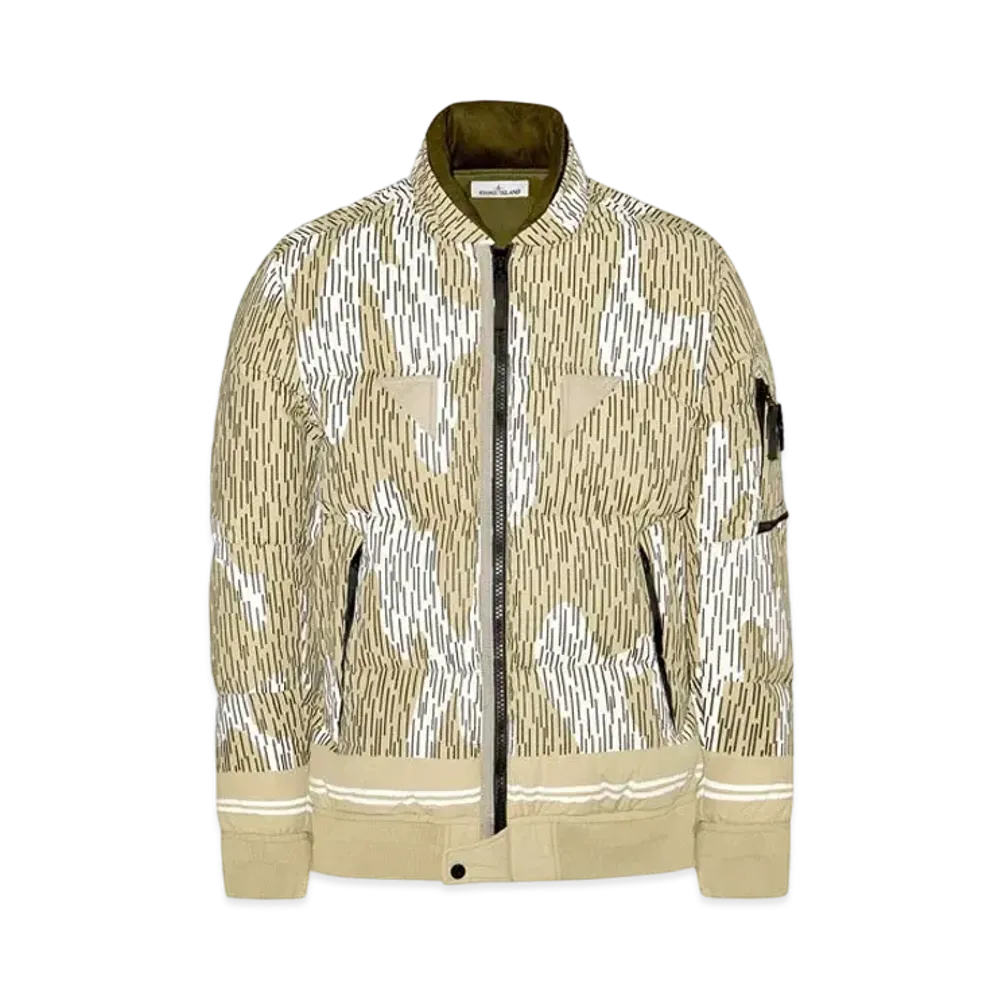Stone Island 433E1 NASLAN LIGHT WATRO 'RAIN CAMO' REFLECTIVE_DOWN "Ecru"