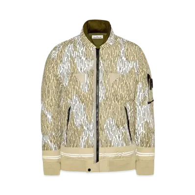 Stone Island 433E1 NASLAN LIGHT WATRO 'RAIN CAMO' REFLECTIVE_DOWN "Ecru"