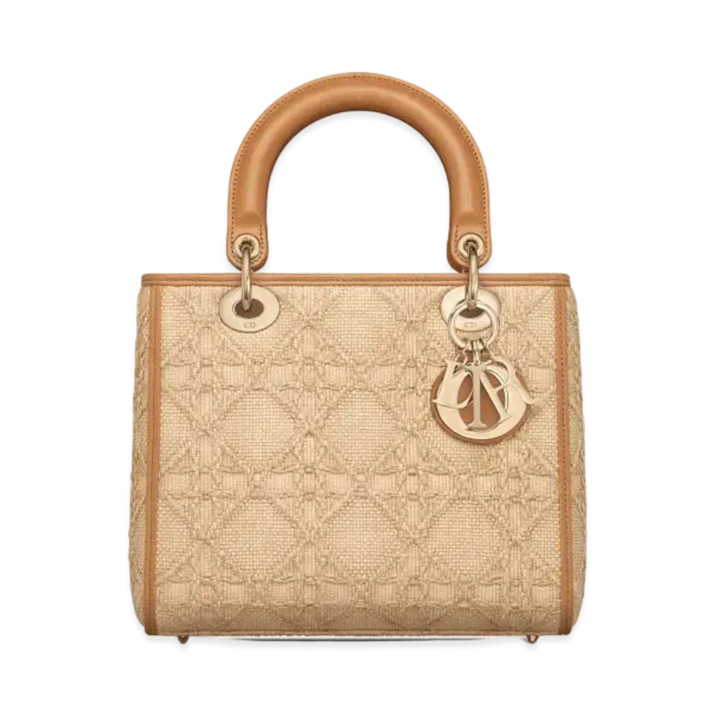 Dior Lady Dior Medium Bag Canage Lafia "Natural"