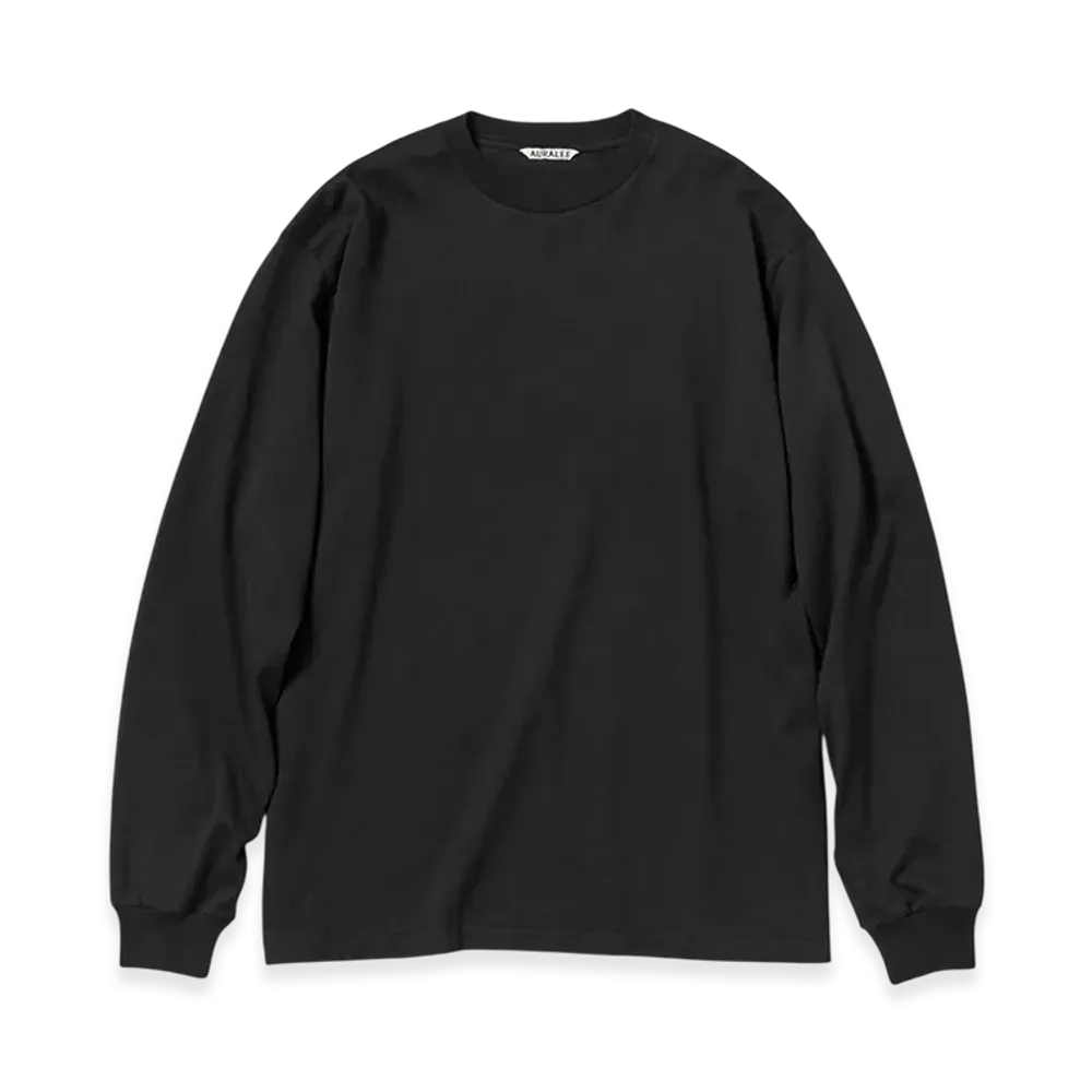 AURALEE Luster Plaiting L/S Tee "Black"