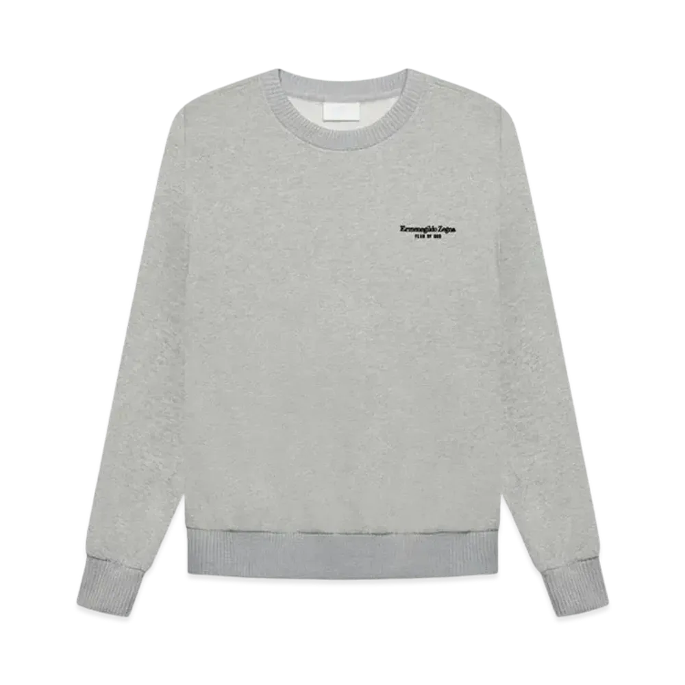 FEAR OF GOD / Ermenegildo Zegna Cotton Blend Souvenir Crewneck Sweater "Grey"