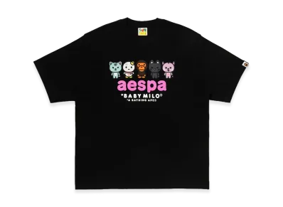 A BATHING APE x aespa Women's Baby Milo Tee "Black"