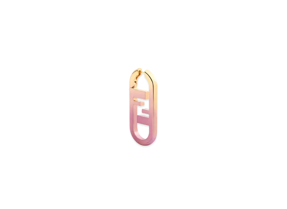 FENDI O'Lock Single Metal Earring "Pink"