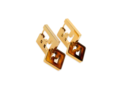 FENDI Women's Forever Earrings "Gold/Brown"