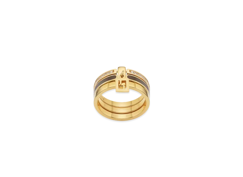 FENDI F Is Fendi Ring Metal "Gold/Hazelnut"