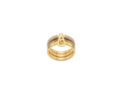 FENDI F Is Fendi Ring Metal "Gold/Hazelnut"