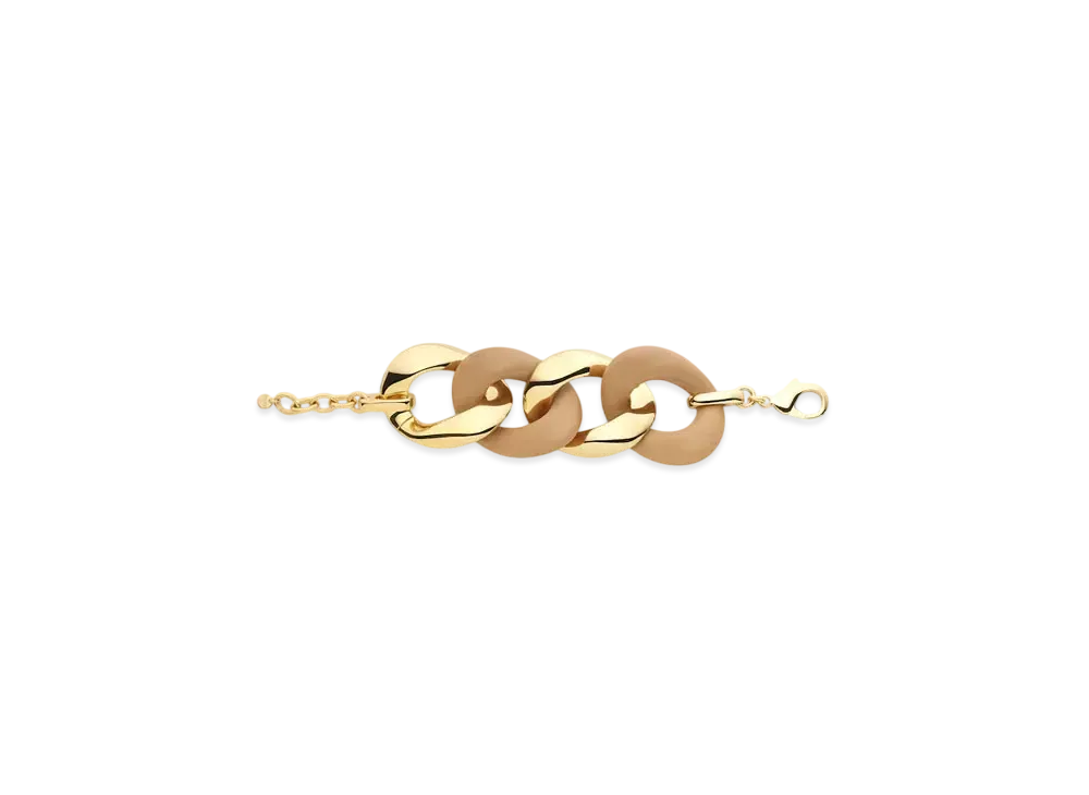 FENDI Filo Bracelet Metal and Leather "Beige"