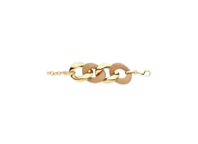 FENDI Filo Bracelet Metal and Leather "Beige"