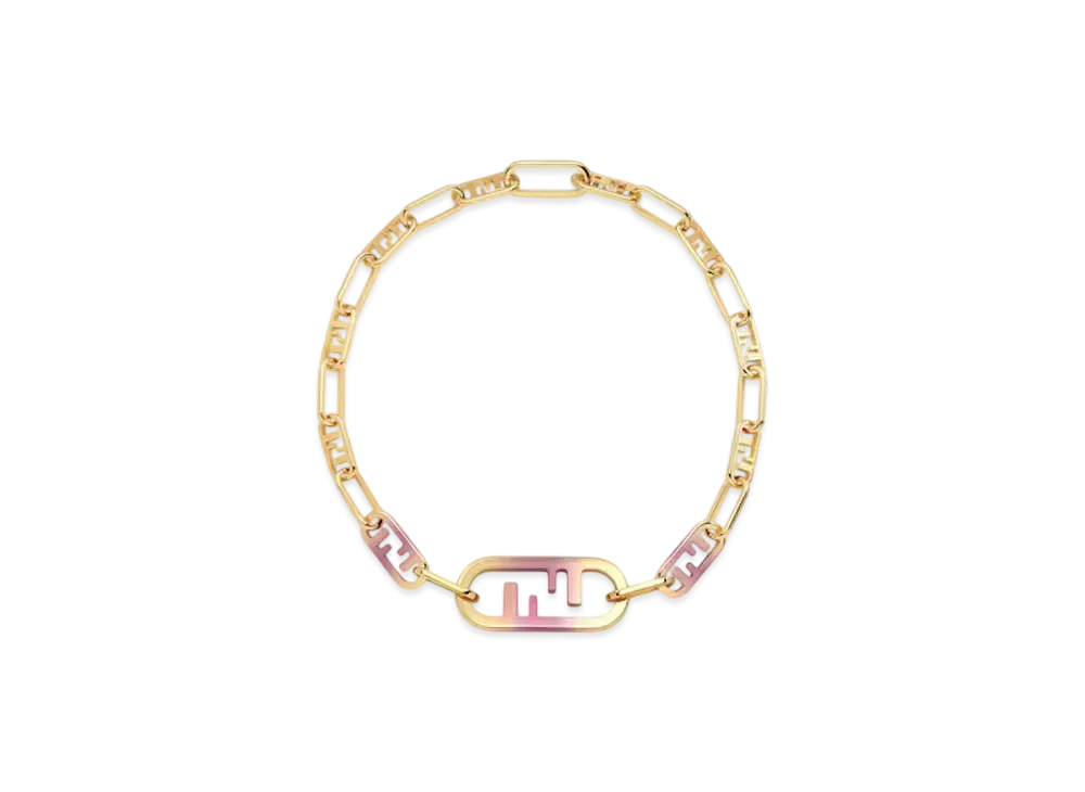 FENDI O'Lock Choker Metal Choker "Pink"