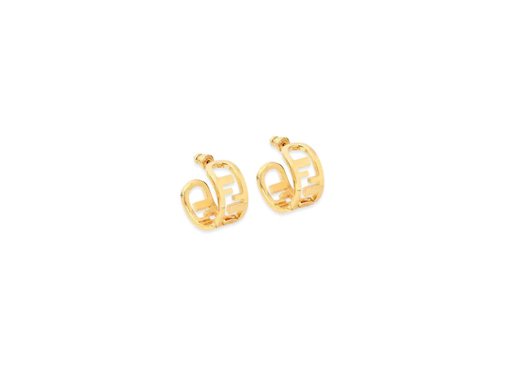 FENDI O'Lock Metal Earrings "Gold"