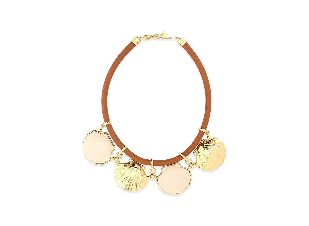 FENDI Women's Leather And Metal Forever Necklace "Multicolor"