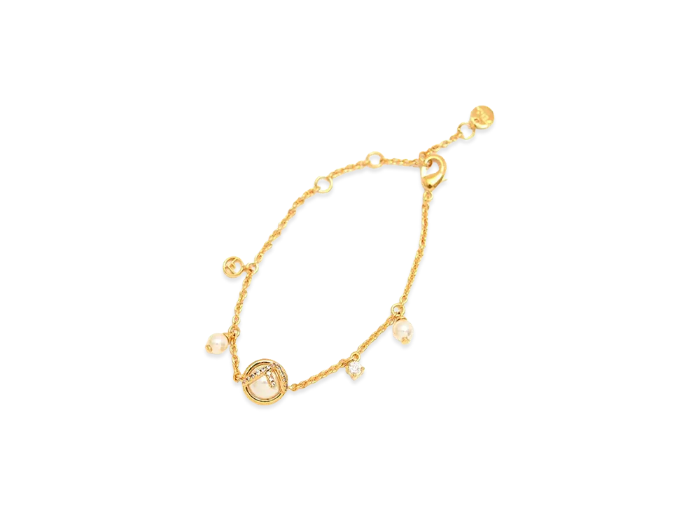 FENDI Women's F Is Bracelet "Gold/Bianco"