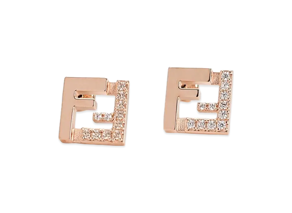 FENDI Women's Forever Stud Earrings "Pink"