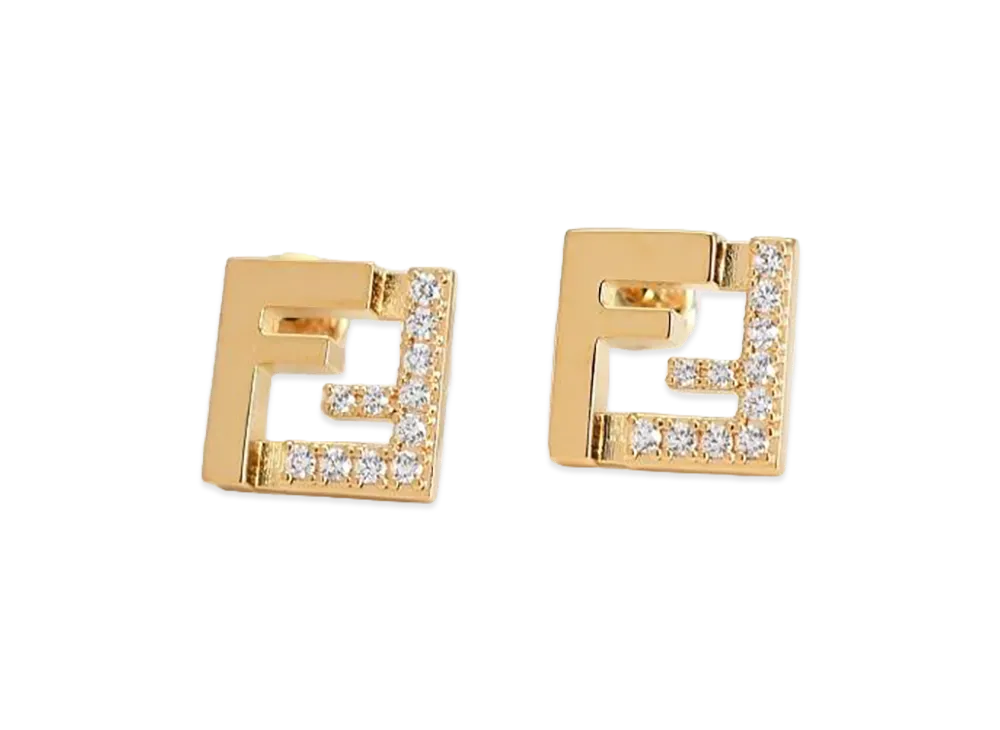FENDI Women's Forever Stud Earrings "Gold"